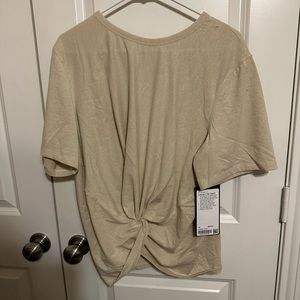 Lululemon Crescent Tee (Sparkle). Color Beige. Size 14. NWT